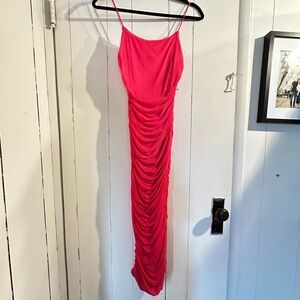 AKIRA Elegant Pink Ruched Dress